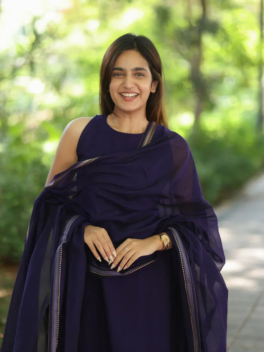 Premium Malar Narayanpet Kurti Set ( SHORT SLEEVES ATTACHED )