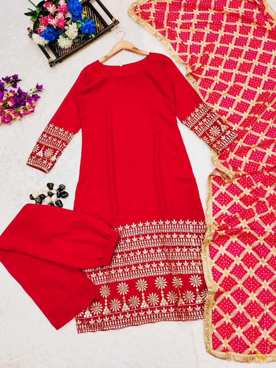 1008 RED PATOLA SUIT ♥️✨