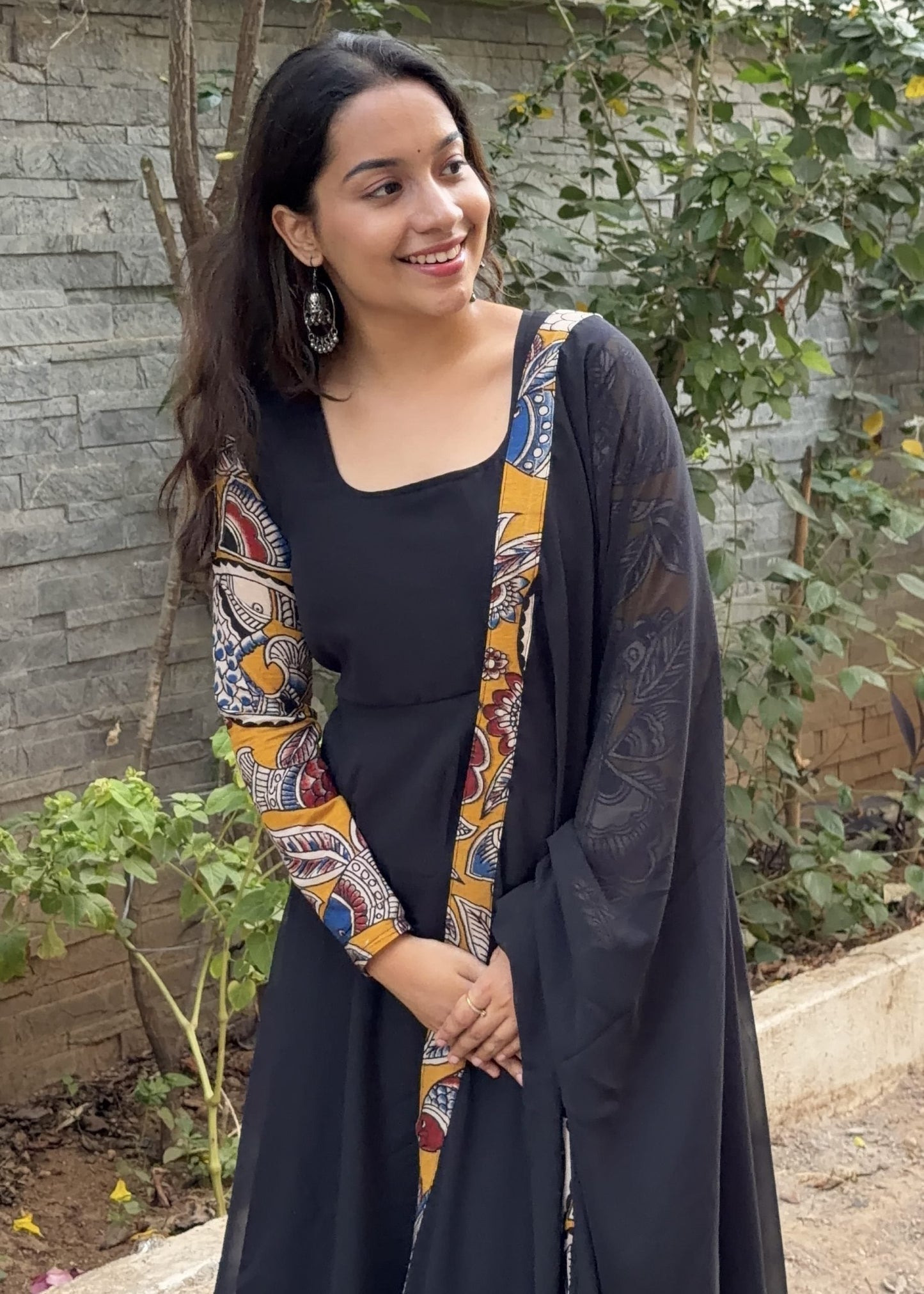Royal Noir Anarkali Set