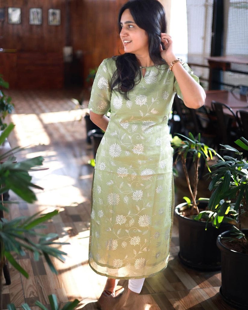 PISTA GREEN KURTI