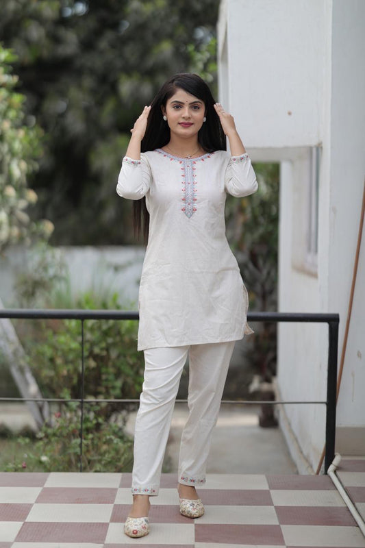 KHADI HANDWORK COORDSET