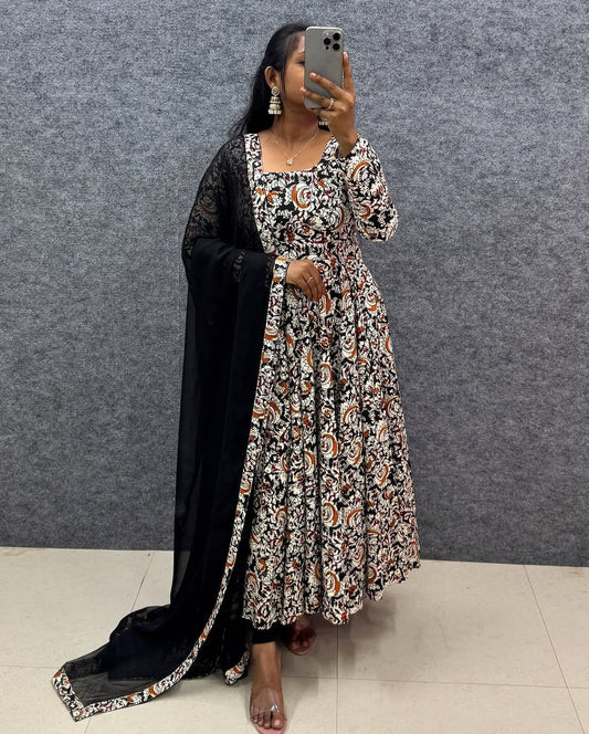 Premium Anarkali Kalamkari Printed Set