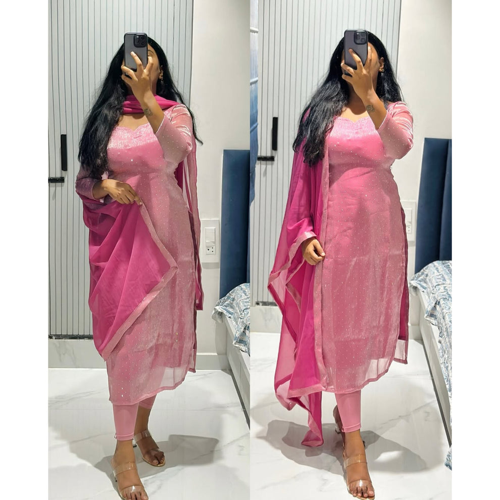 Premium Viscose Tissue Kurti Set