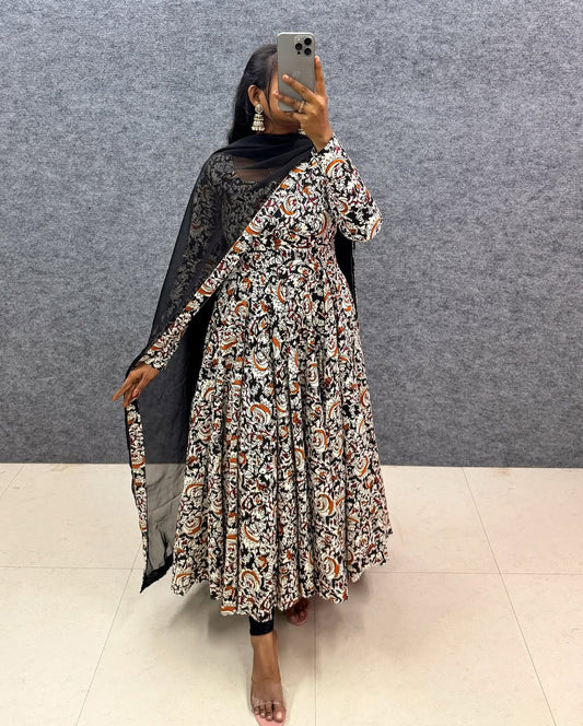 Premium Anarkali Kalamkari Printed Set