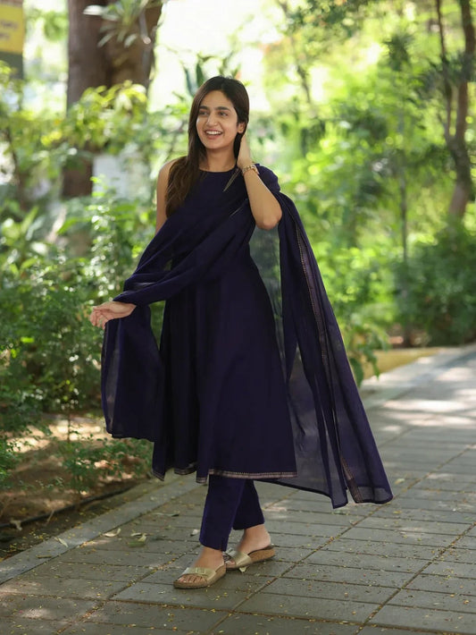 Premium Malar Narayanpet Kurti Set ( SHORT SLEEVES ATTACHED )